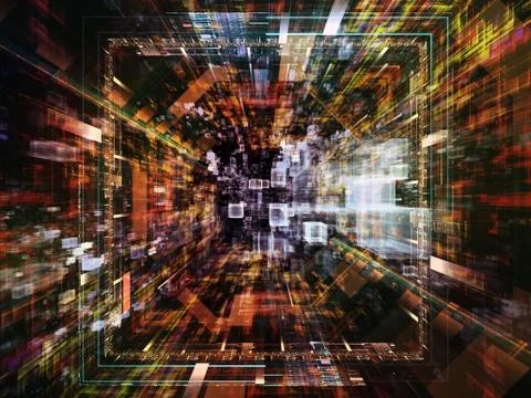 Perspectives of Virtual Space Stock Illustration