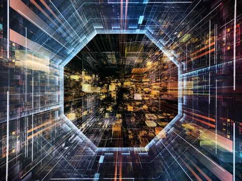 Perspectives of Virtual Space Stock Illustration