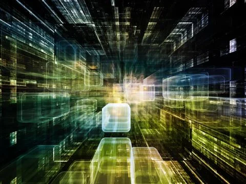 Perspectives of Virtual Space Stock Illustration