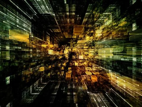 Perspectives of Virtual Space Stock Illustration