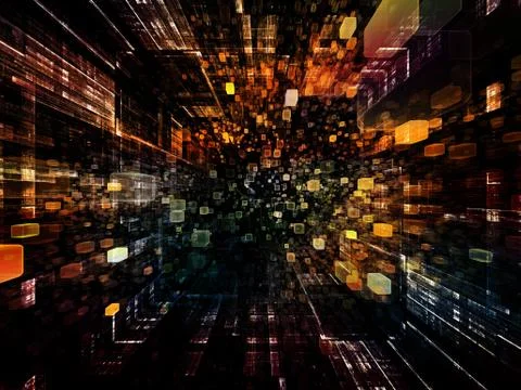 Perspectives of Virtual Space Illustrazione stock