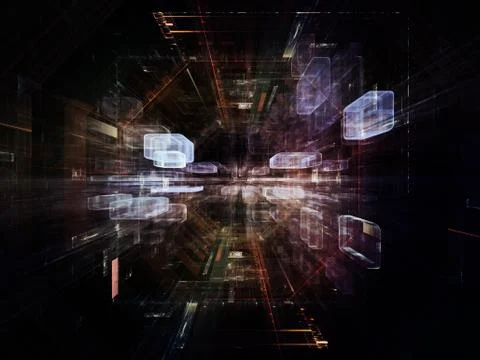 Perspectives of Virtual Space Illustrazione stock