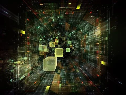 Perspectives of Virtual Space Stock Illustration