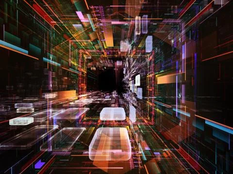 Perspectives of Virtual Space Stock Illustration