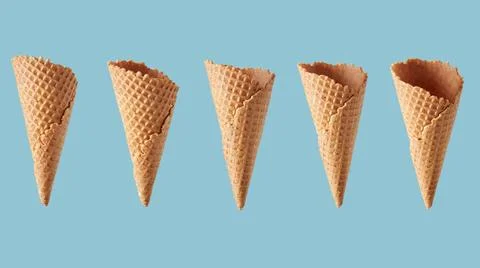 Perspectives of wafer sugar cone pattern of a different perspectives of wa... Stock Photos