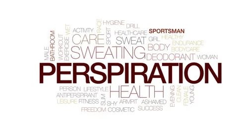 Perspiration animated word cloud, text design animation. Kinetic typography. Stock Footage 77259530