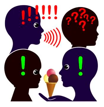 Persuading Kids in two different ways Stock Illustration