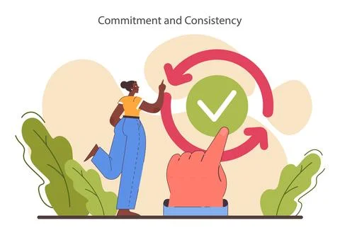 Persuasion. Soft skill, the ability to convince people. Cognitive influence Stock Illustration