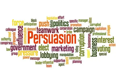 Persuasion word cloud concept Stock Illustration