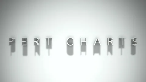 Pert charts 3D title animation with shadows on a white background Stock Footage 297012592