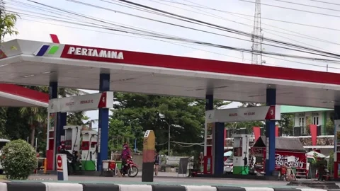 Pertamina's gas station station in Java, Indonesia Stock Footage 229094817