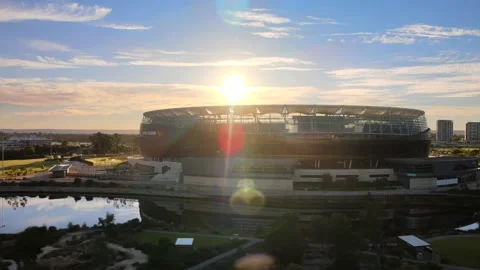 Perth Aussie rules stadium Stock Footage 150769335