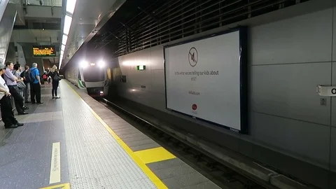 Perth, Australia, May 2017.Transperth train serving the city and suburbs of Video stock 85041163