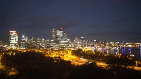 Perth Australia Skyline Timelapse 2021 Stock Footage 146350546
