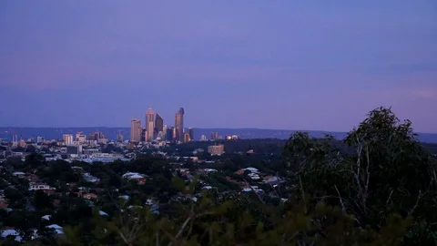 Perth Australia time-lapse at sunset - Reabold Hill Scenic Lookout Stock Footage 105525122