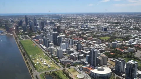 Perth Australia view from a helicopter Stock Footage 166079137