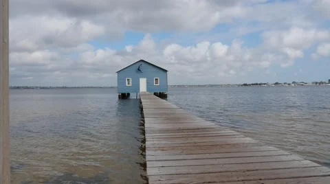 Perth Blue House Timelapse 4K riverside home Stock Footage 43073350