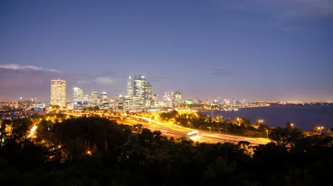 Perth City Dusk Time Lapse 2014 Stock Footage 43867864