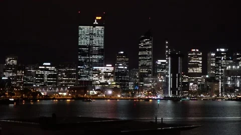 Perth city at night Stock Footage 162103608
