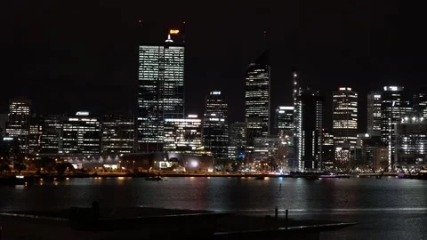 Perth city at night Stock Footage 162104703