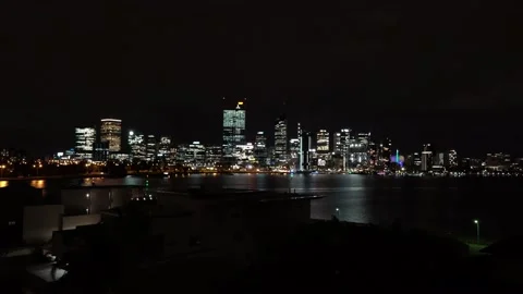 Perth city at night Stock Footage 162104707
