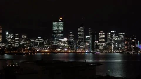Perth city at night Stock Footage 162104812