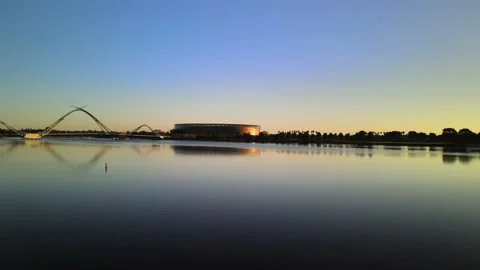 Perth City Skyline fly by Stock Footage 151136649