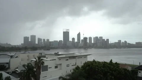 Perth city skyline Stock Footage 162105439