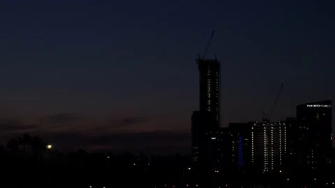 Perth City Skyline Sunset Stock Footage 219593719
