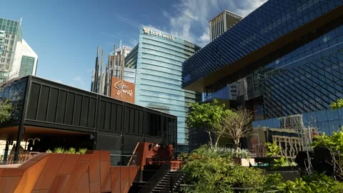 Perth cityscape around Yagan Square tracking shot 6K Stock Footage 311986139