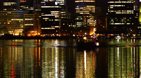Perth ferry at night Stock Footage 42993936