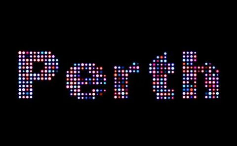 Perth led text 스톡 일러스트