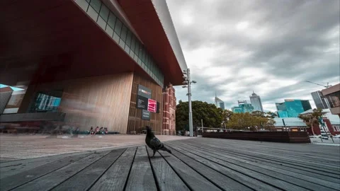Perth Museum in Perth City, WA Australia - 8K time lapse video. Stock Footage 147957602