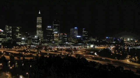 Perth at Night Stock Footage 832102