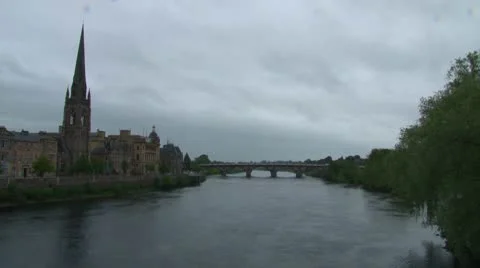 Perth River Tay Stock Footage 8950299