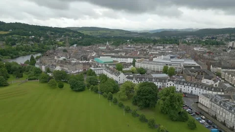 Perth Scotland by drone Stock Footage 249936598