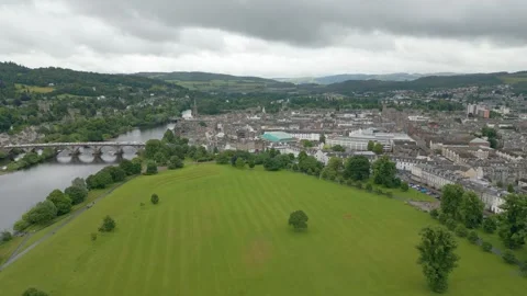 Perth Scotland by drone Stock Footage 249936737