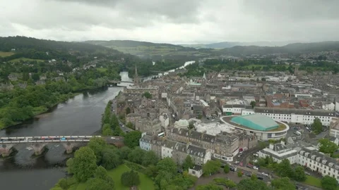 Perth Scotland by drone Stock Footage 249937247
