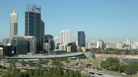 Perth skyline, australia Stock Footage 36830587