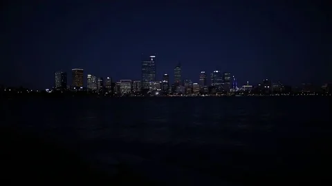 Perth Skyline  at night Stock-Footage 92987382
