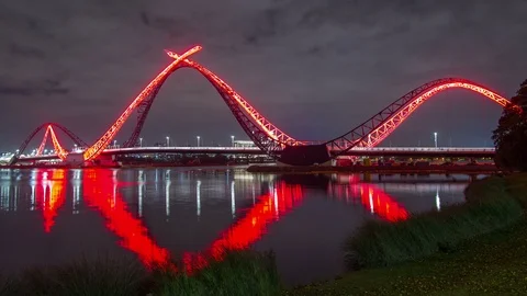 Perth Stadium Bridge Stock-Footage 97922677