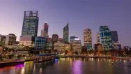 Perth Sunset Cityscape Motion Timelapse (Hyperlapse) Stock Footage