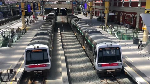 Perth underground train station 01 Video stock 119691507