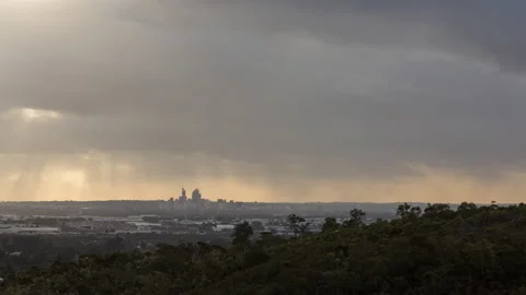 Perth View Lesmurdie Falls light rays Timelapse Stock Footage 157314894