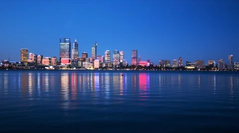Perth western australia dusk to night time lapse Stock Footage