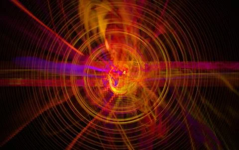 Perturbation of the atomic nucleus and elementary particles in an unstable st Stock Illustration