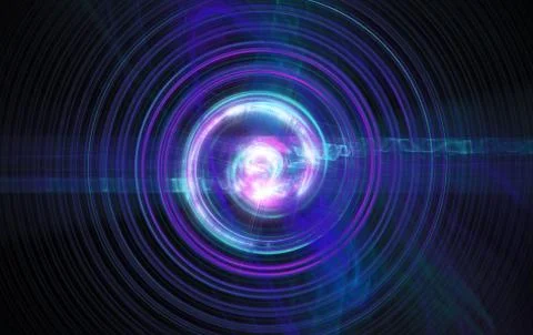 Perturbation of the atomic nucleus and elementary particles in an unstable state Stock Illustration