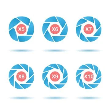 ?perture icon set Stock Illustration