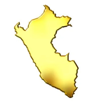Peru 3d Golden Map Stock Illustration