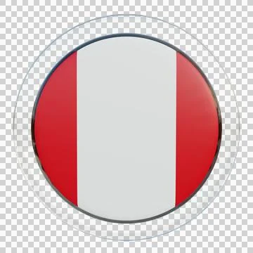 Peru 3d illustration flag on pole. Wood flagpole Stock Illustration